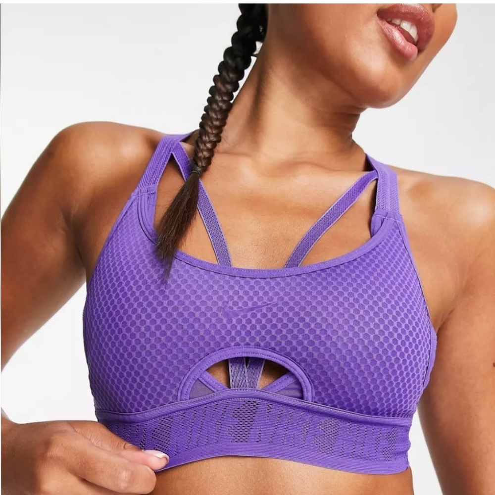 Nike Training Indy Ulterbreathe Dri-FIT ADV light support sports bra in purple